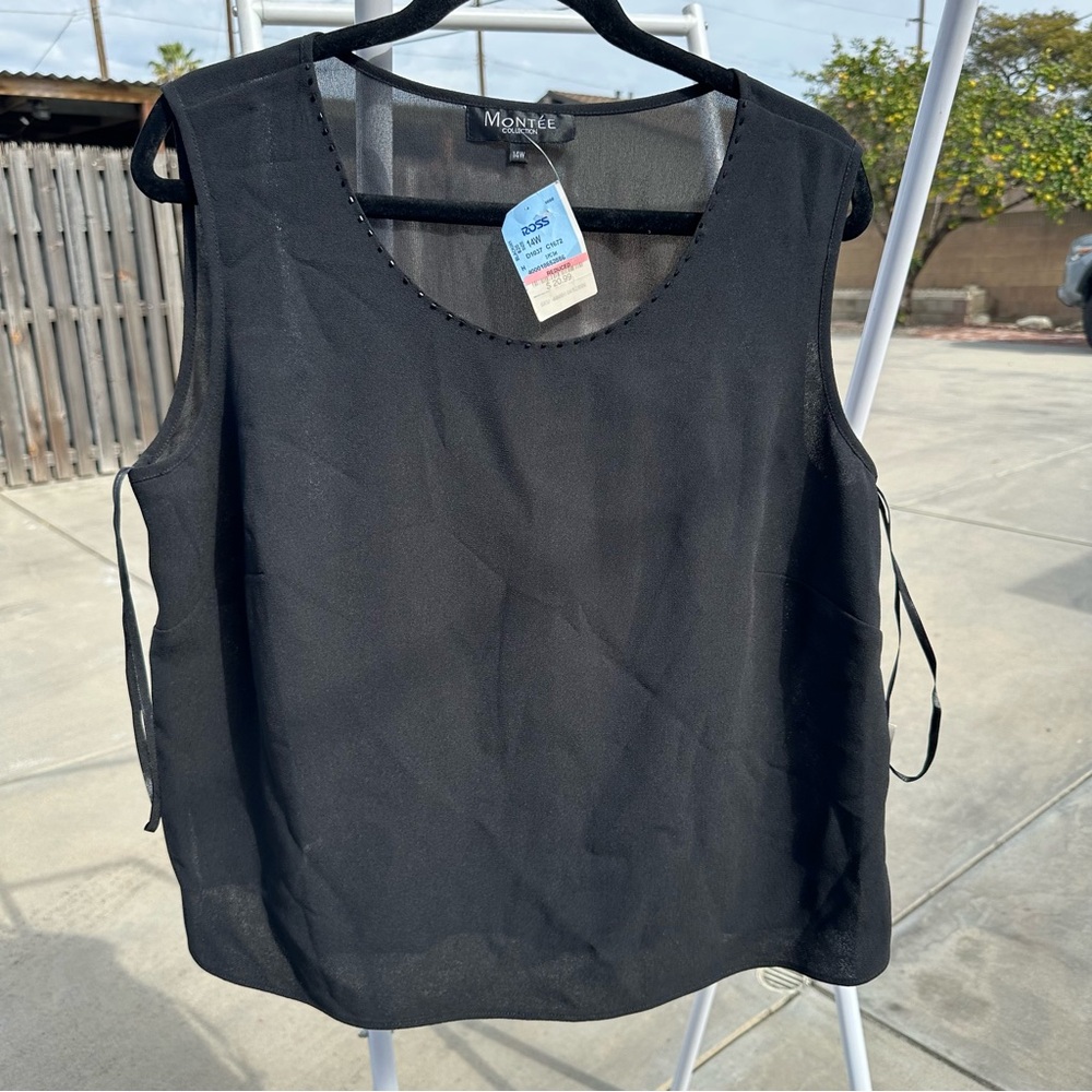 Black Sheer Sleeveless Blouse